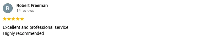Eye Doctor Bainbridge Island WA Testimonial Robert F A 5-star Google review for Island Family Eyecare praising their excellent and professional service